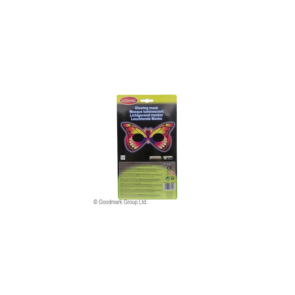 Masque papillon lumineux glow pas cher | Fiesta Factory