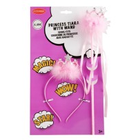 Diadème et baguette princesse rose pas cher | Fiesta Factory