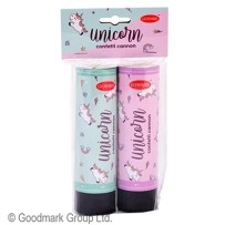 Canon confettis Licorne 15 cm lot de 2 pas cher | Fiesta Factory