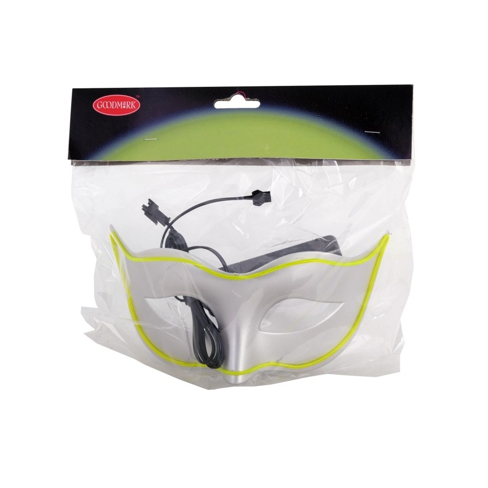 Masque néon yeux fluo pas cher blanc bleu rose | Fiesta Factory