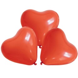 Lot de 3 ballons XL cœur rouge 45 cm – Latex biodégradable – Air ou hélium - 36428RG - Ballons latex