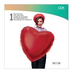 Ballon aluminium cœur rouge 90 cm – Taille XL – Air ou hélium - 35102 - Ballons aluminium