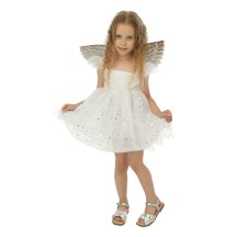 Costume Ange Fille Blanc Argent Pas Cher – Déguisement Fiesta Factory