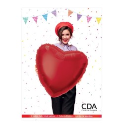 Ballon aluminium cœur rouge 90 cm – Taille XL – Air ou hélium - 35102 - Ballons aluminium