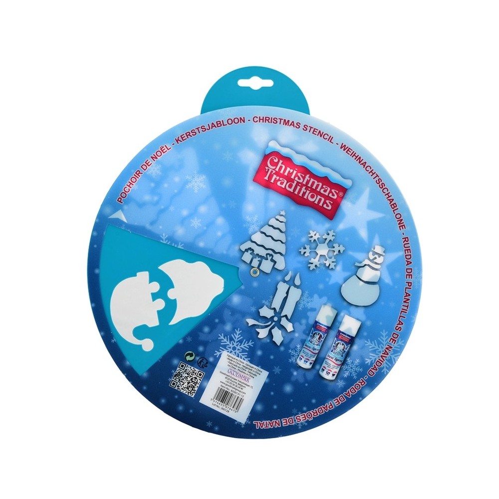 Roue pochoir Noël spray PVC pas cher | Fiesta Factory