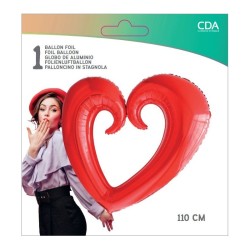 Ballon cœur aluminium rouge 90 x 109 cm – Air ou hélium – Grand format - 36541 - Ballons aluminium