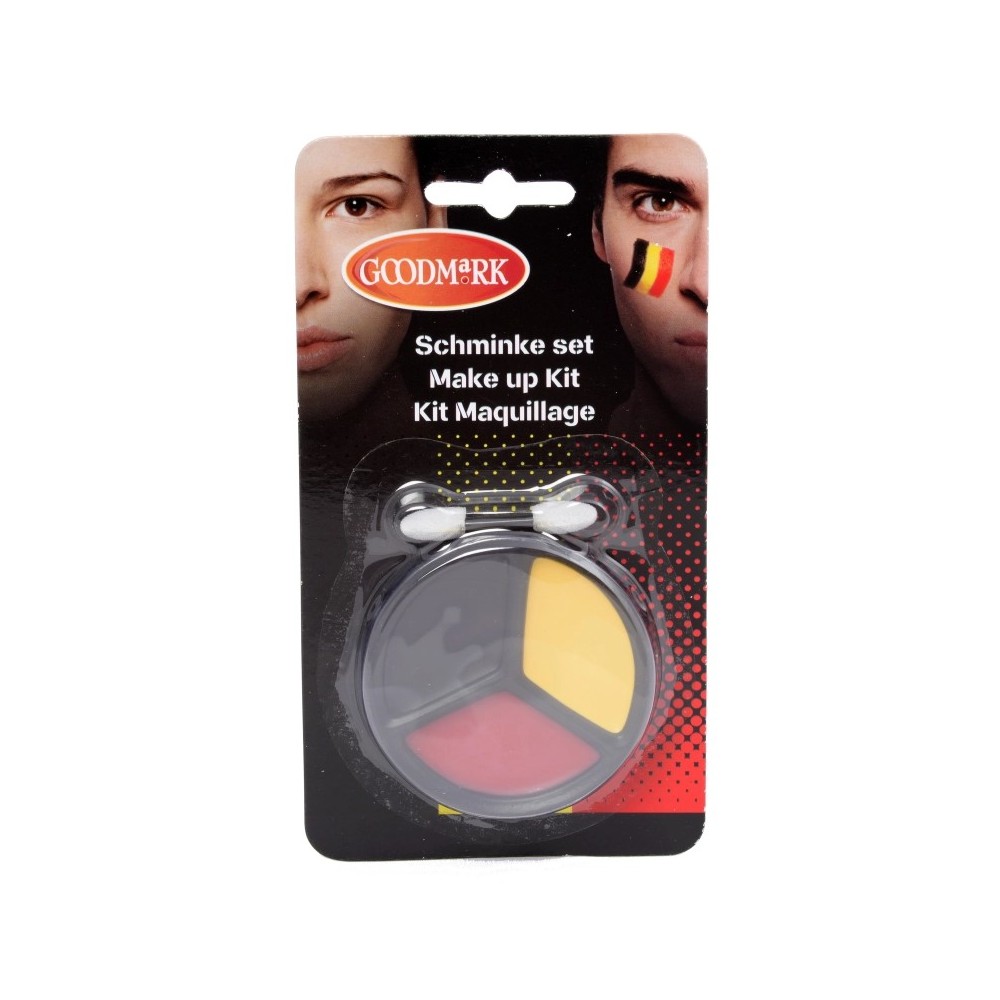 Kit de maquillage Belgique – Supporter noir jaune rouge pas cher - 02021030-N - Kits Maquillage
