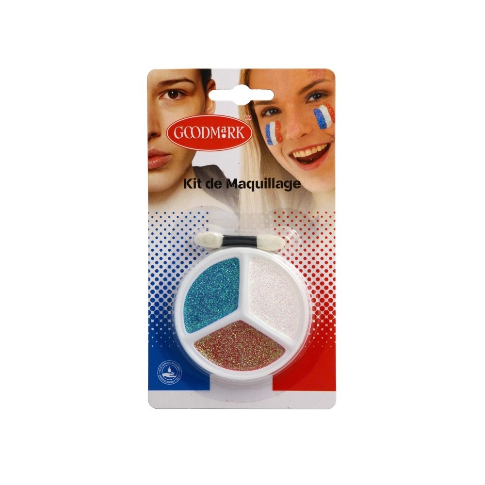 Kit de maquillage pailleté France – Supporter tricolore pas cher - 02021048 - Kits Maquillage