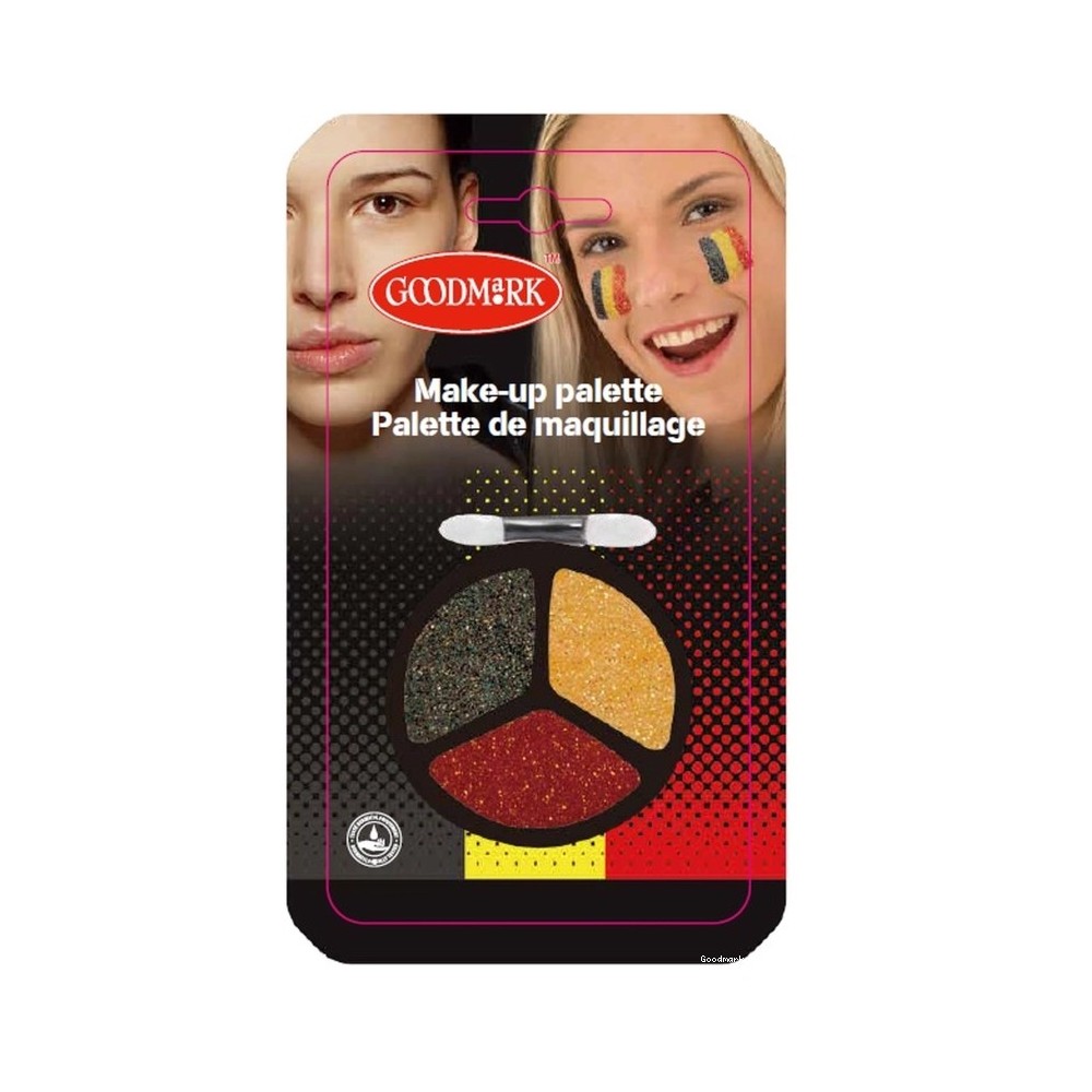 Kit peinture visage paillettes Belgique – Supporter noir jaune rouge pas cher - 02021049 - Kits Maquillage