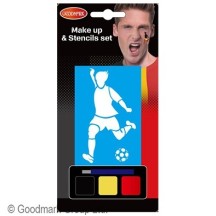 Set maquillage avec pochoirs Belgique – Supporter noir jaune rouge pas cher - 02021165-NF - Kits Maquillage