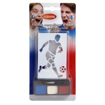 Set maquillage avec pochoirs France – Supporter bleu blanc rouge pas cher - 02021166-NF - Kits Maquillage