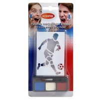 Set maquillage France avec pochoirs pas cher – Supporter bleu blanc rouge | Fiesta Factory