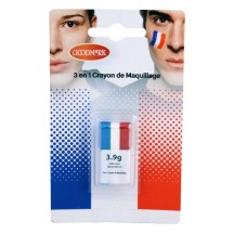 Mini crayon maquillage 3-en-1 France – Bleu blanc rouge pas cher - 02021181-NF - Maquillage en Tube & Palettes