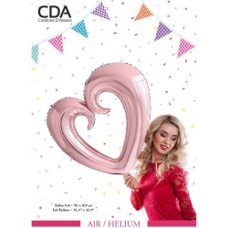Ballon cœur aluminium rose gold 90 x 109 cm – Air ou hélium – Grand format - 36542 - Ballons aluminium