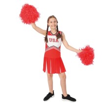 Costume Pom-Pom Girl Enfant Rouge Pas Cher – Déguisement Fiesta Factory