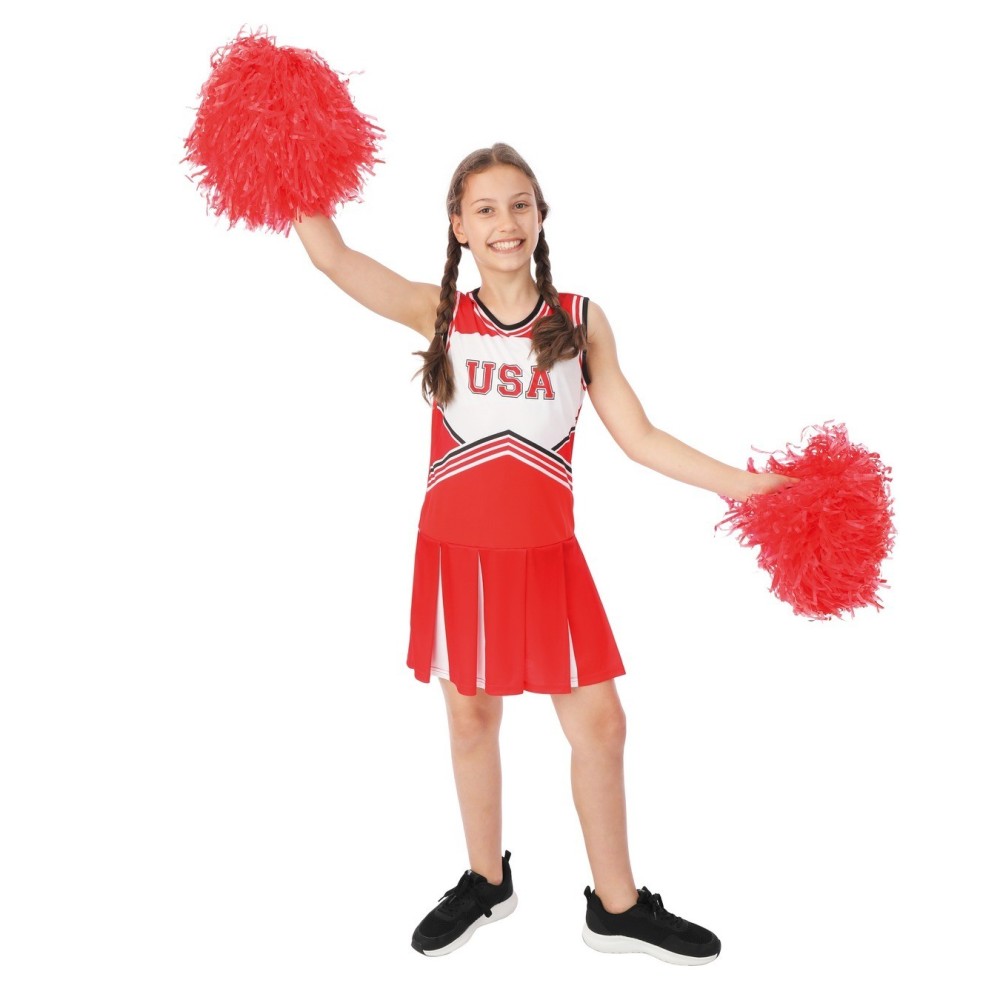 Costume Pom-Pom Girl Enfant Rouge Pas Cher – Déguisement Fiesta Factory