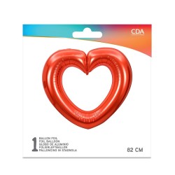 Ballon cœur aluminium rouge 82 x 75 cm – Air ou hélium - 36542 - Ballons aluminium