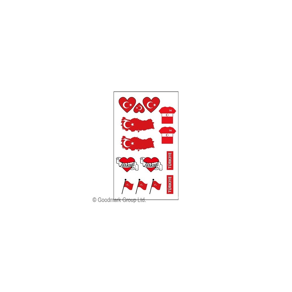 Tatouages supporter Turquie pas cher – Fiesta Factory