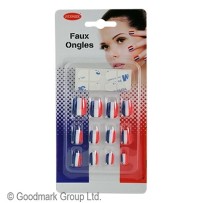 Faux ongles supporter France pas cher – Nail art bleu blanc rouge | Fiesta Factory