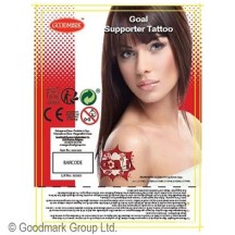 Tatouages supporter rouge blanc pop art pas cher | Fiesta Factory