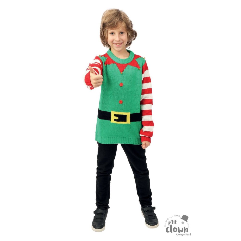 Pull de Noël enfant lutin pas cher – Fiesta Factory à petit prix
