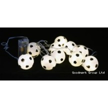 Guirlande football LED 10 lumières blanc pas cher | Fiesta Factory