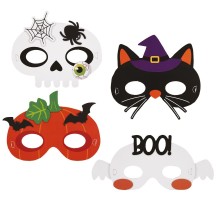 Loup Halloween enfant lot de 4 pas cher – masque déguisement fête