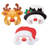 Loup Noël enfant lot de 3 pas cher – masque déguisement fête Noël