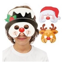 Loup Noël enfant lot de 3 pas cher – masque déguisement fête Noël