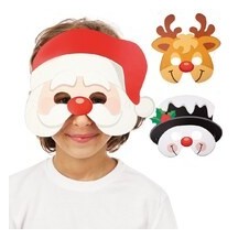 Loup Noël enfant lot de 3 pas cher – masque déguisement fête Noël