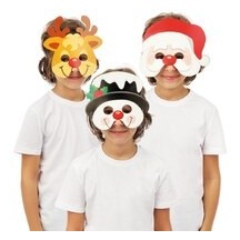 Loup Noël enfant lot de 3 pas cher – masque déguisement fête Noël