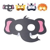 Loup animaux enfant feutrine pas cher – masque déguisement modèle aléatoire