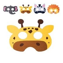 Loup animaux enfant feutrine pas cher – masque déguisement modèle aléatoire