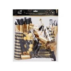 Kit Cotillons Or et Noir – Sachet 10 Personnes - 24359 - Cotillons