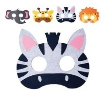 Loup animaux enfant feutrine pas cher – masque déguisement modèle aléatoire