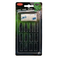 Faux ongles noirs Halloween longs pas cher | Fiesta Factory