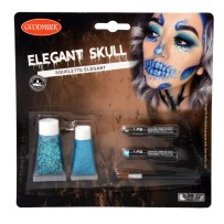 Kit maquillage skull élégant Halloween pas cher | Fiesta Factory