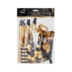 Kit Cotillons Or et Noir – Sachet 5 Personnes - 24360 - Cotillons