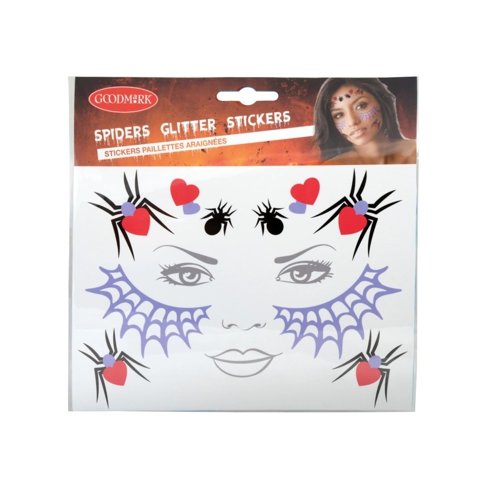 Stickers Visage Araignée Halloween Paillettes pas cher – Fiesta Factory