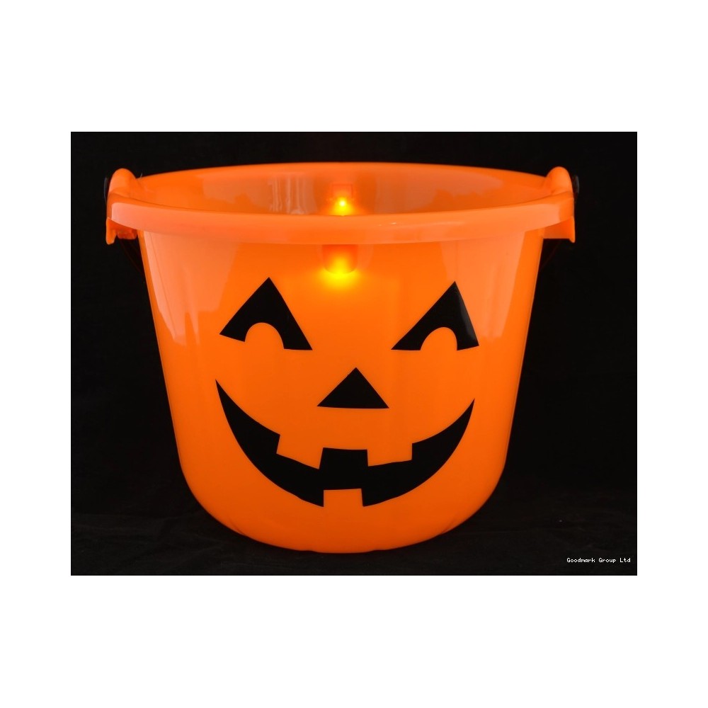 Seau citrouille Halloween orange LED pas cher – Fiesta Factory