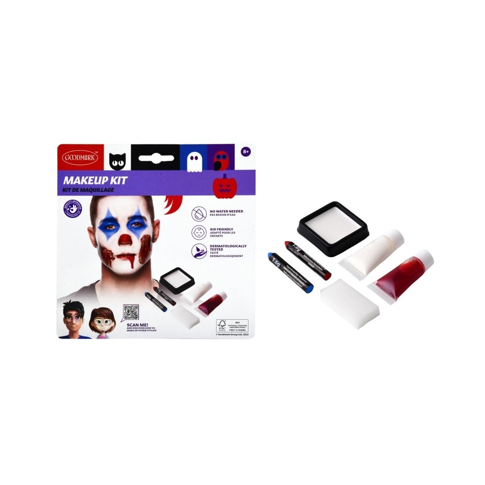 Kit maquillage clown maléfique Halloween pas cher – Fiesta Factory