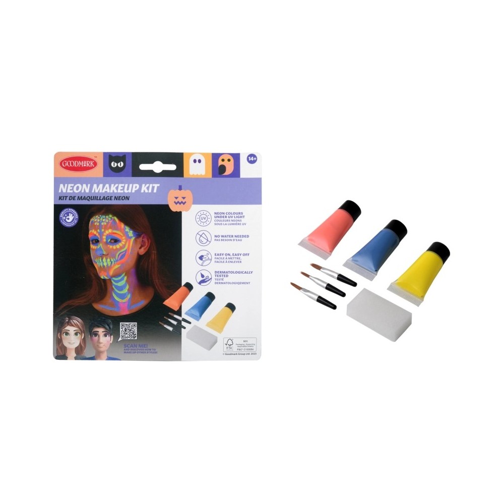 Kit maquillage UV fluorescent en tubes pas cher – Fiesta Factory