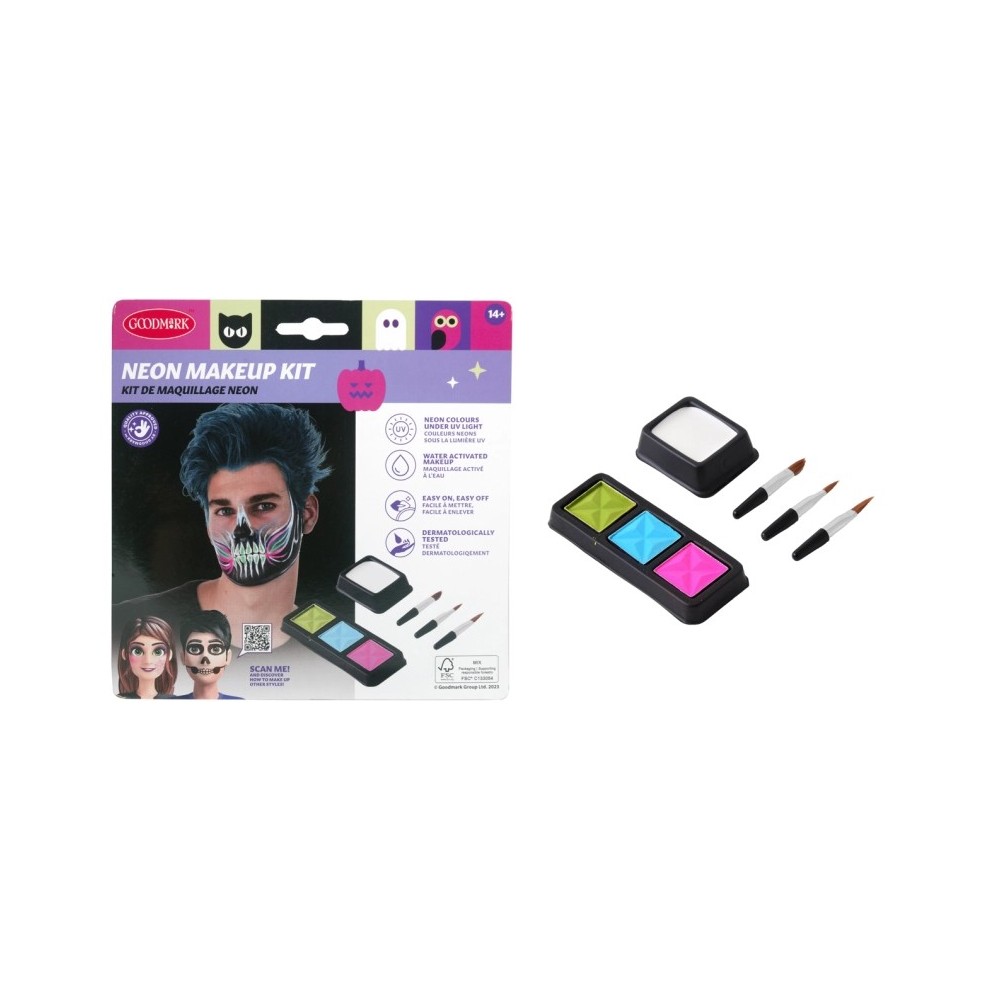 Kit maquillage UV palette blanc fluorescent pas cher – Fiesta Factory