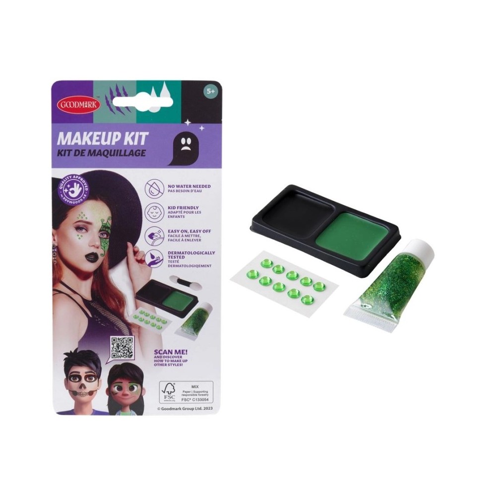 Mini trousse maquillage vert avec strass pas cher | Fiesta Factory