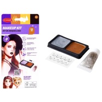 Mini trousse maquillage argent or avec strass pas cher | Fiesta Factory