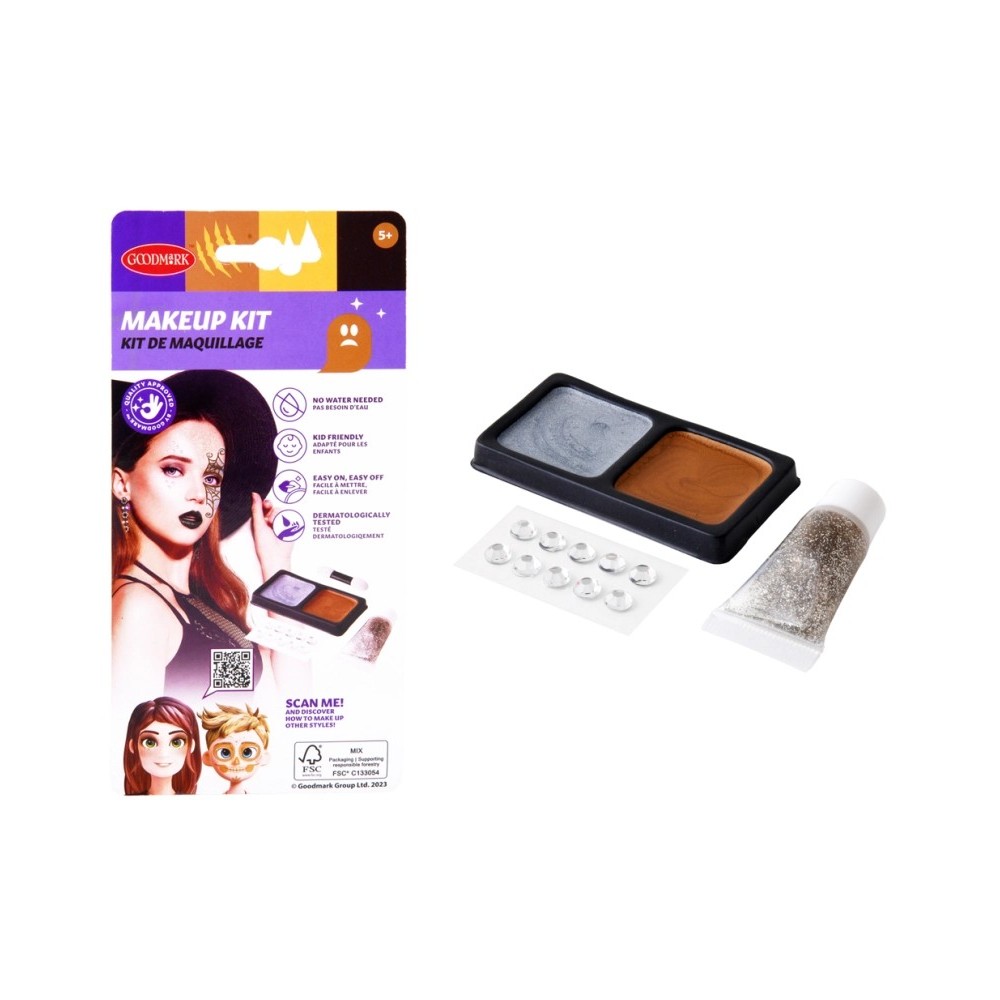 Mini trousse maquillage argent or avec strass pas cher | Fiesta Factory