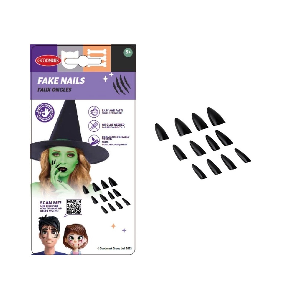 Faux ongles noirs pas cher – manucure fête | Fiesta Factory