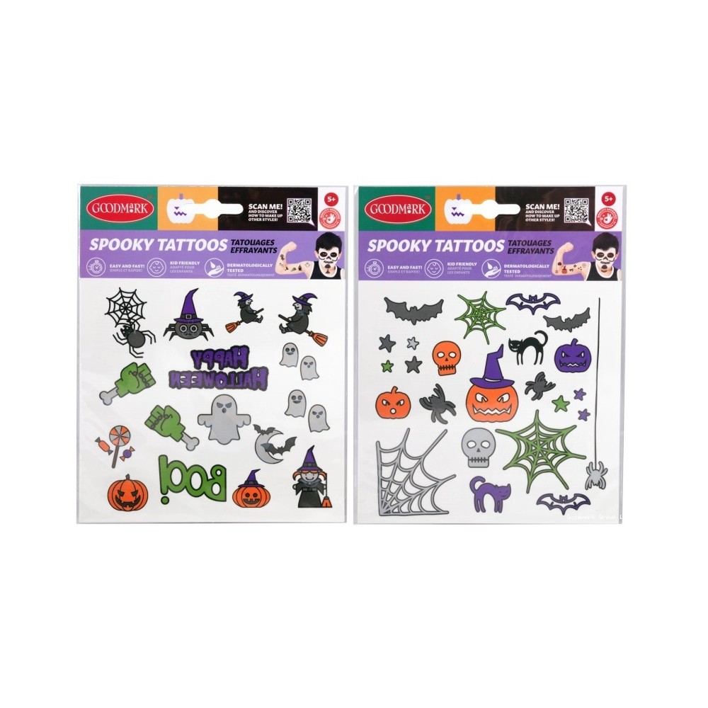 Tatouages drôles corps pas cher assortiment x2 | Fiesta Factory