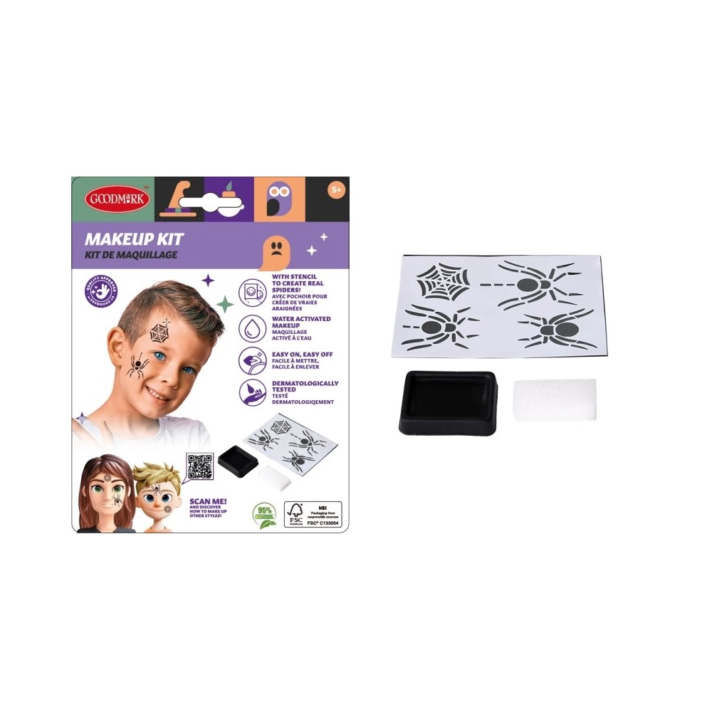 Kit pochoir maquillage araignée Halloween pas cher | Fiesta Factory