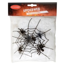 Toile d’araignée Halloween 20g avec araignées pas cher | Fiesta Factory